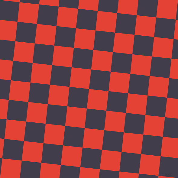 84/174 degree angle diagonal checkered chequered squares checker pattern checkers background, 65 pixel squares size, , Cinnabar and Grape checkers chequered checkered squares seamless tileable