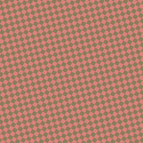 59/149 degree angle diagonal checkered chequered squares checker pattern checkers background, 14 pixel square size, , Clay Creek and Sea Pink checkers chequered checkered squares seamless tileable