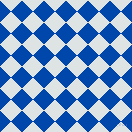 45/135 degree angle diagonal checkered chequered squares checker pattern checkers background, 54 pixel square size, Cobalt and Zircon checkers chequered checkered squares seamless tileable