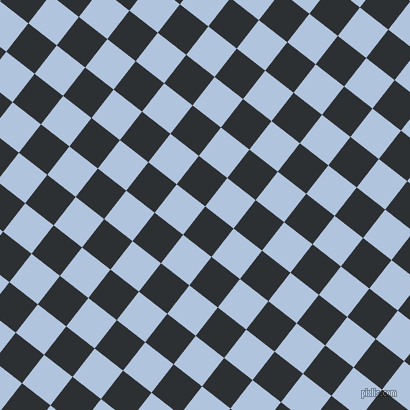 52/142 degree angle diagonal checkered chequered squares checker pattern checkers background, 36 pixel square size, , Cod Grey and Light Steel Blue checkers chequered checkered squares seamless tileable