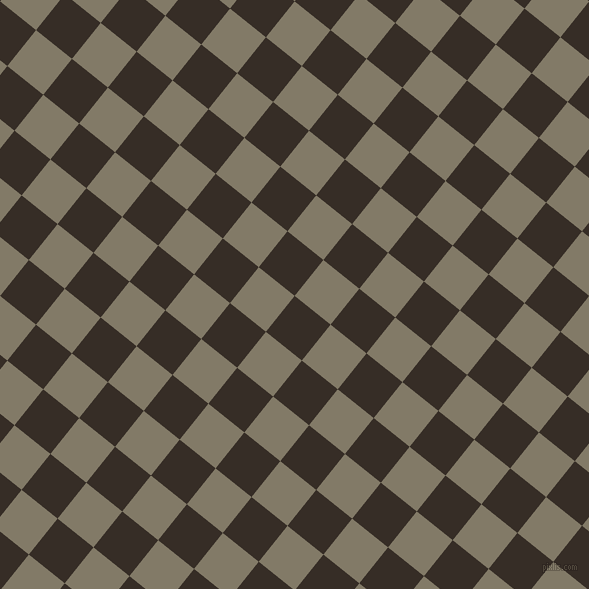 51/141 degree angle diagonal checkered chequered squares checker pattern checkers background, 46 pixel square size, , Coffee Bean and Arrowtown checkers chequered checkered squares seamless tileable