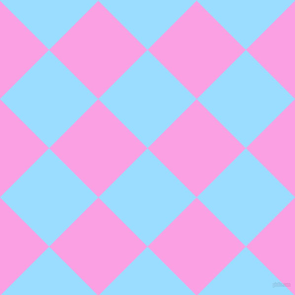 45/135 degree angle diagonal checkered chequered squares checker pattern checkers background, 141 pixel square size, , Columbia Blue and Lavender Rose checkers chequered checkered squares seamless tileable