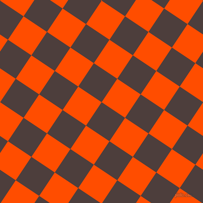56/146 degree angle diagonal checkered chequered squares checker pattern checkers background, 57 pixel square size, , Crater Brown and Vermilion checkers chequered checkered squares seamless tileable
