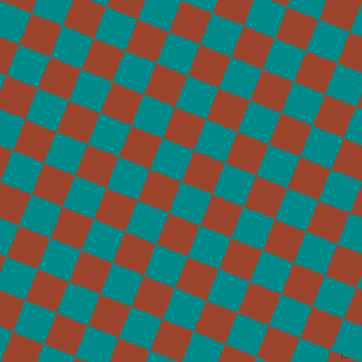68/158 degree angle diagonal checkered chequered squares checker pattern checkers background, 69 pixel squares size, , Dark Cyan and Rock Spray checkers chequered checkered squares seamless tileable