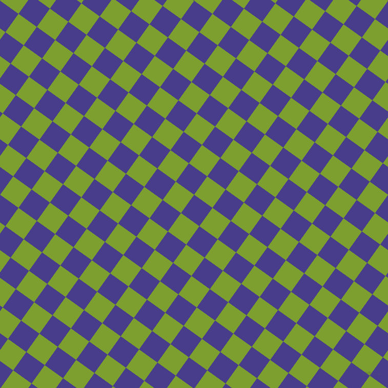 54/144 degree angle diagonal checkered chequered squares checker pattern checkers background, 44 pixel squares size, , Dark Slate Blue and Sushi checkers chequered checkered squares seamless tileable