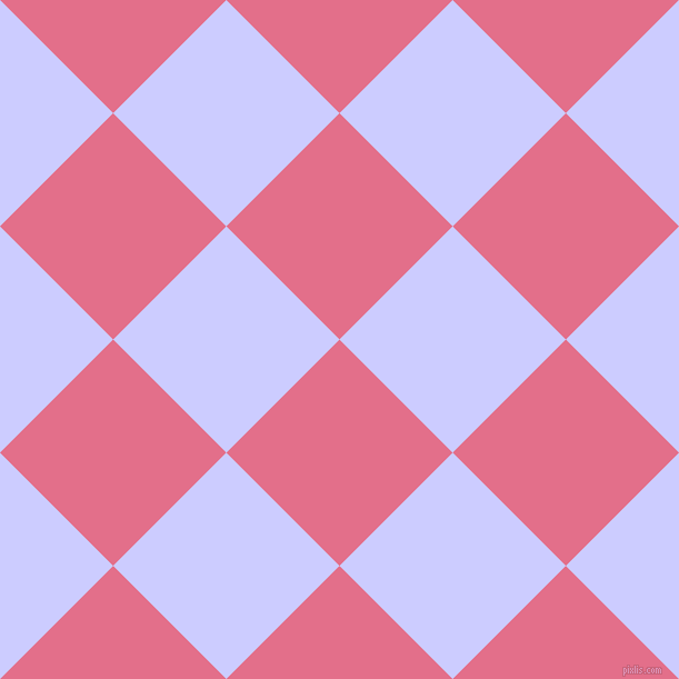 45/135 degree angle diagonal checkered chequered squares checker pattern checkers background, 144 pixel squares size, , Deep Blush and Lavender Blue checkers chequered checkered squares seamless tileable