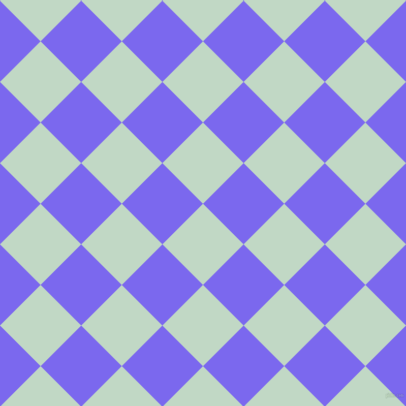45/135 degree angle diagonal checkered chequered squares checker pattern checkers background, 113 pixel square size, , Edgewater and Medium Slate Blue checkers chequered checkered squares seamless tileable