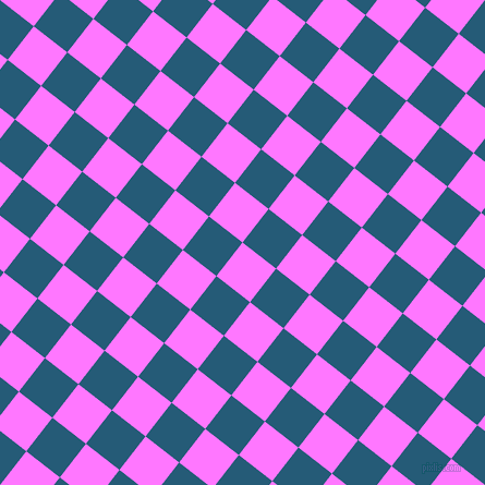 52/142 degree angle diagonal checkered chequered squares checker pattern checkers background, 39 pixel square size, , Fuchsia Pink and Orient checkers chequered checkered squares seamless tileable
