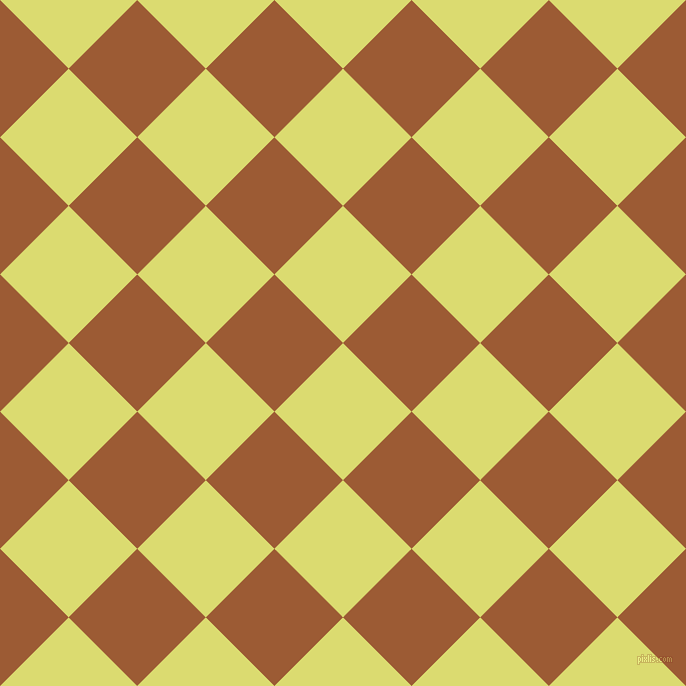 45/135 degree angle diagonal checkered chequered squares checker pattern checkers background, 97 pixel squares size, , Goldenrod and Indochine checkers chequered checkered squares seamless tileable