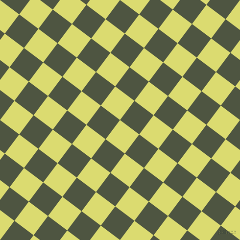 53/143 degree angle diagonal checkered chequered squares checker pattern checkers background, 49 pixel square size, , Goldenrod and Lunar Green checkers chequered checkered squares seamless tileable