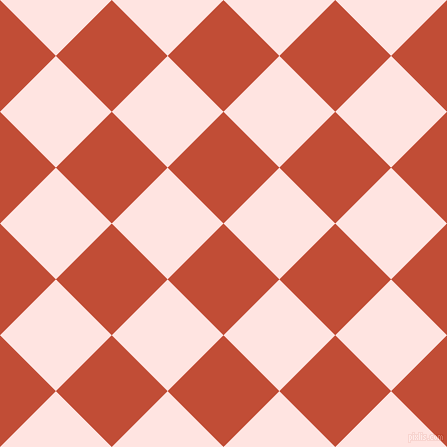45/135 degree angle diagonal checkered chequered squares checker pattern checkers background, 79 pixel square size, Grenadier and Misty Rose checkers chequered checkered squares seamless tileable
