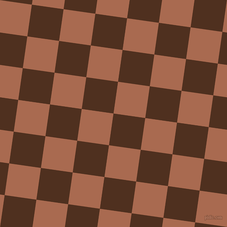 82/172 degree angle diagonal checkered chequered squares checker pattern checkers background, 64 pixel squares size, , Indian Tan and Sante Fe checkers chequered checkered squares seamless tileable
