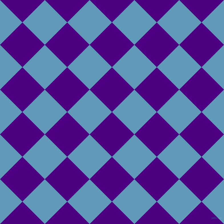 45/135 degree angle diagonal checkered chequered squares checker pattern checkers background, 111 pixel square size, , Indigo and Shakespeare checkers chequered checkered squares seamless tileable