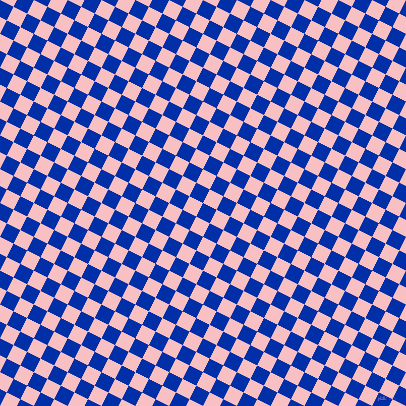 63/153 degree angle diagonal checkered chequered squares checker pattern checkers background, 30 pixel square size, , International Klein Blue and Azalea checkers chequered checkered squares seamless tileable