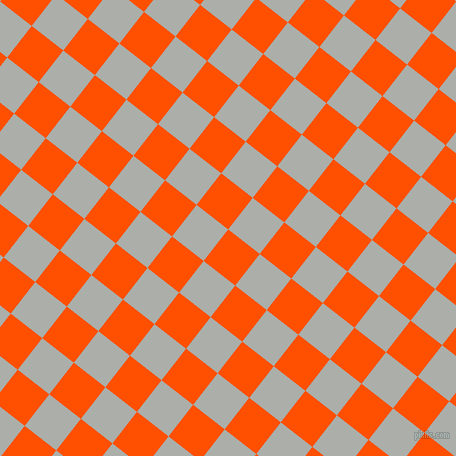 52/142 degree angle diagonal checkered chequered squares checker pattern checkers background, 40 pixel squares size, , International Orange and Silver Chalice checkers chequered checkered squares seamless tileable