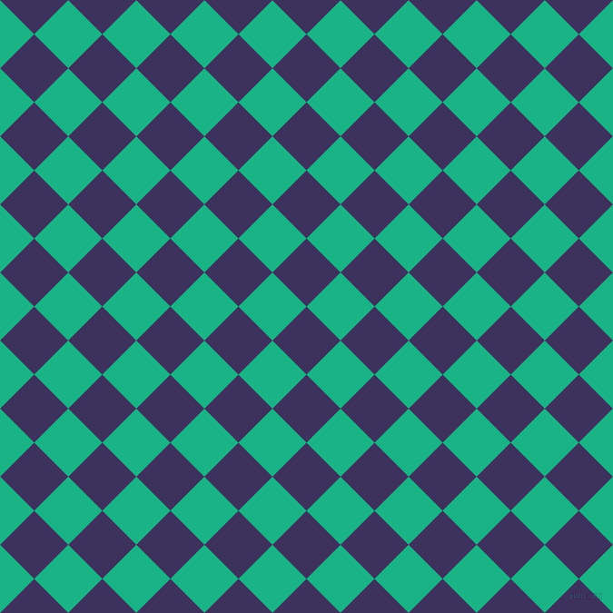 45/135 degree angle diagonal checkered chequered squares checker pattern checkers background, 53 pixel square size, Jacarta and Mountain Meadow checkers chequered checkered squares seamless tileable