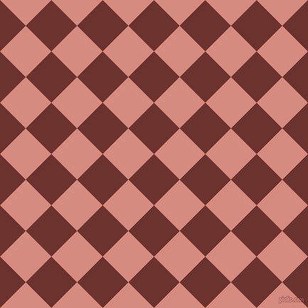 45/135 degree angle diagonal checkered chequered squares checker pattern checkers background, 51 pixel square size, , Kenyan Copper and My Pink checkers chequered checkered squares seamless tileable