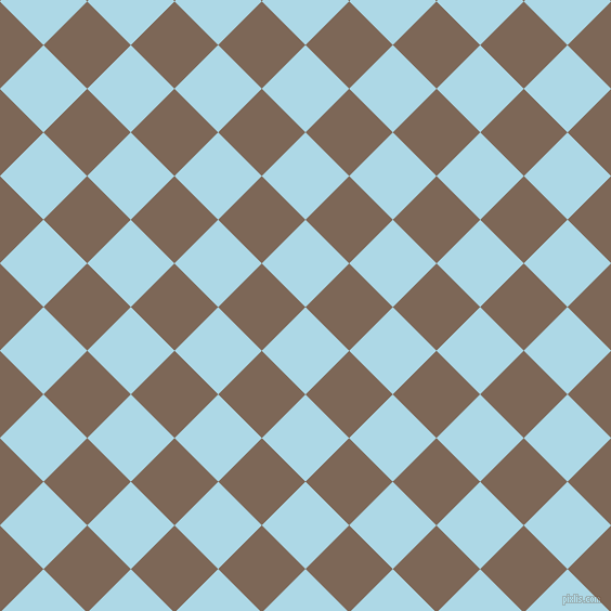 45/135 degree angle diagonal checkered chequered squares checker pattern checkers background, 57 pixel squares size, , Light Blue and Roman Coffee checkers chequered checkered squares seamless tileable