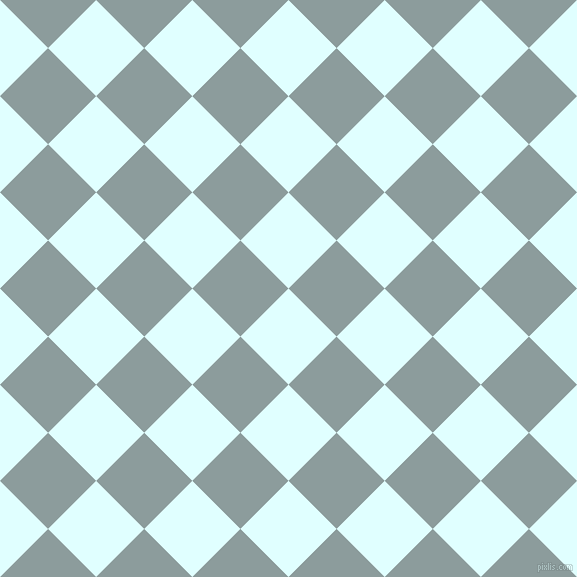 45/135 degree angle diagonal checkered chequered squares checker pattern checkers background, 68 pixel squares size, , Light Cyan and Submarine checkers chequered checkered squares seamless tileable