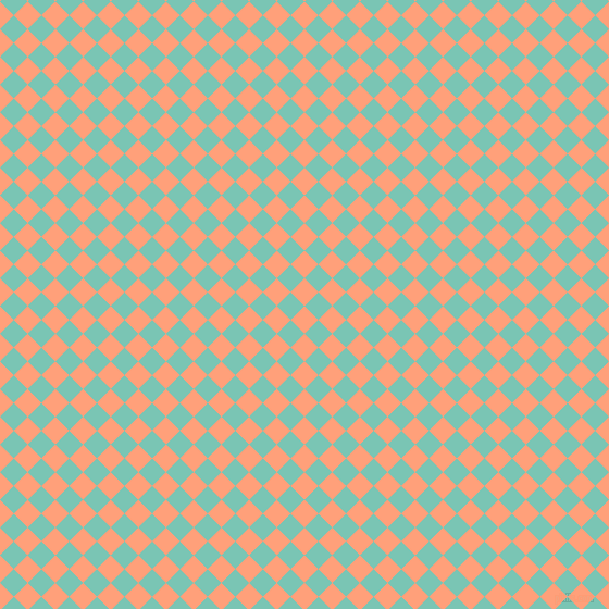 45/135 degree angle diagonal checkered chequered squares checker pattern checkers background, 18 pixel square size, , Light Salmon and Monte Carlo checkers chequered checkered squares seamless tileable