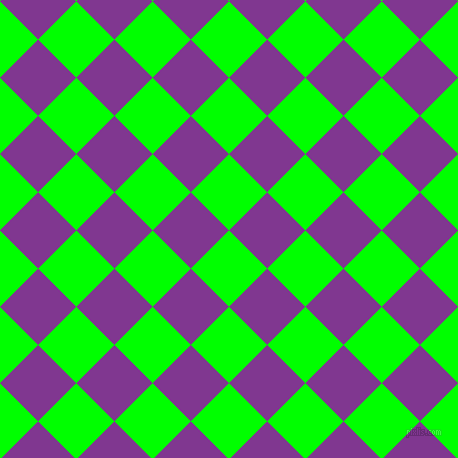 45/135 degree angle diagonal checkered chequered squares checker pattern checkers background, 54 pixel squares size, , Lime and Vivid Violet checkers chequered checkered squares seamless tileable