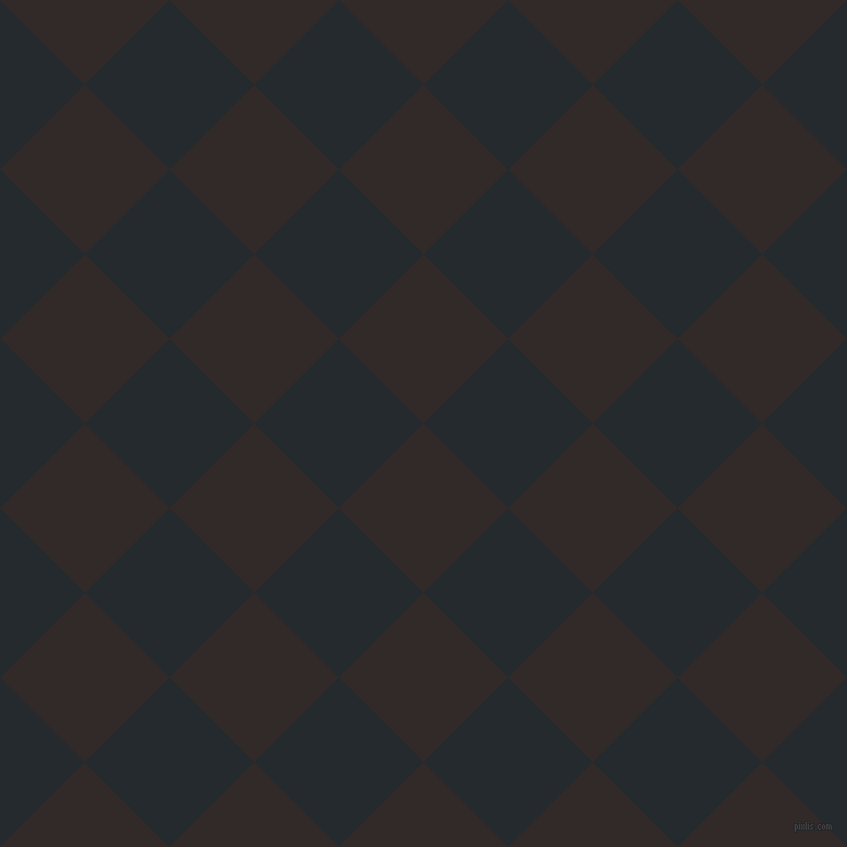 45/135 degree angle diagonal checkered chequered squares checker pattern checkers background, 110 pixel square size, , Livid Brown and Cinder checkers chequered checkered squares seamless tileable