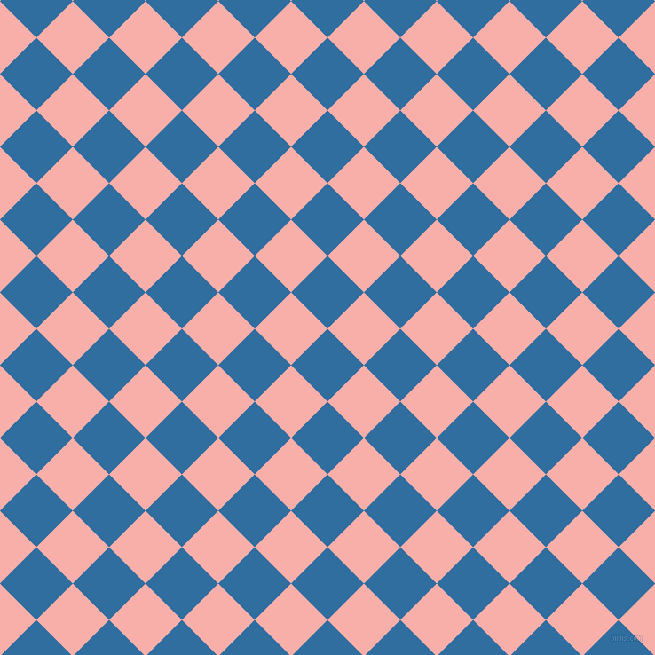 45/135 degree angle diagonal checkered chequered squares checker pattern checkers background, 58 pixel square size, , Lochmara and Sundown checkers chequered checkered squares seamless tileable