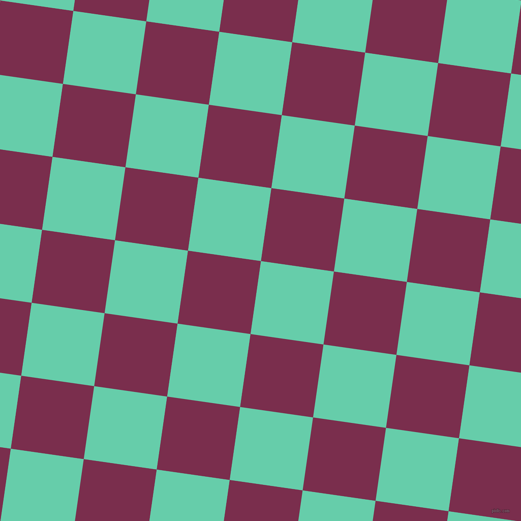 82/172 degree angle diagonal checkered chequered squares checker pattern checkers background, 145 pixel square size, , Medium Aquamarine and Flirt checkers chequered checkered squares seamless tileable