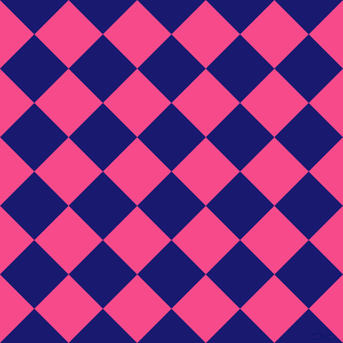 45/135 degree angle diagonal checkered chequered squares checker pattern checkers background, 69 pixel squares size, , Midnight Blue and French Rose checkers chequered checkered squares seamless tileable