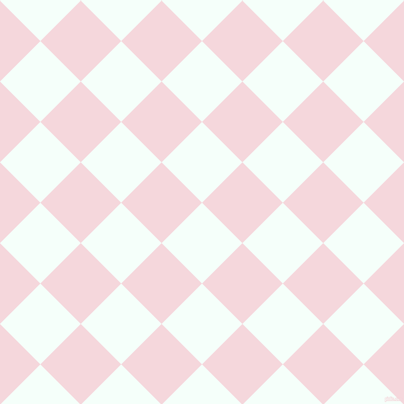 45/135 degree angle diagonal checkered chequered squares checker pattern checkers background, 116 pixel square size, , Mint Cream and Cherub checkers chequered checkered squares seamless tileable