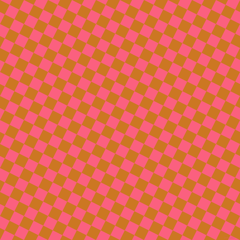 63/153 degree angle diagonal checkered chequered squares checker pattern checkers background, 36 pixel square size, , Ochre and Brink Pink checkers chequered checkered squares seamless tileable