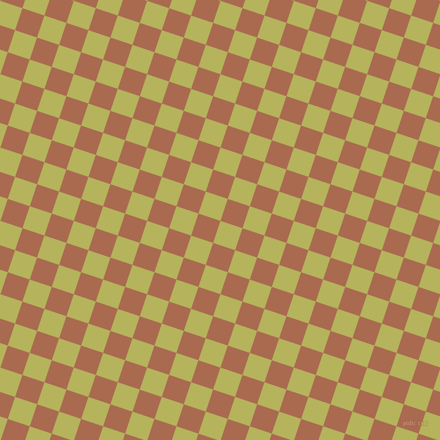 72/162 degree angle diagonal checkered chequered squares checker pattern checkers background, 33 pixel squares size, , Olive Green and Sante Fe checkers chequered checkered squares seamless tileable