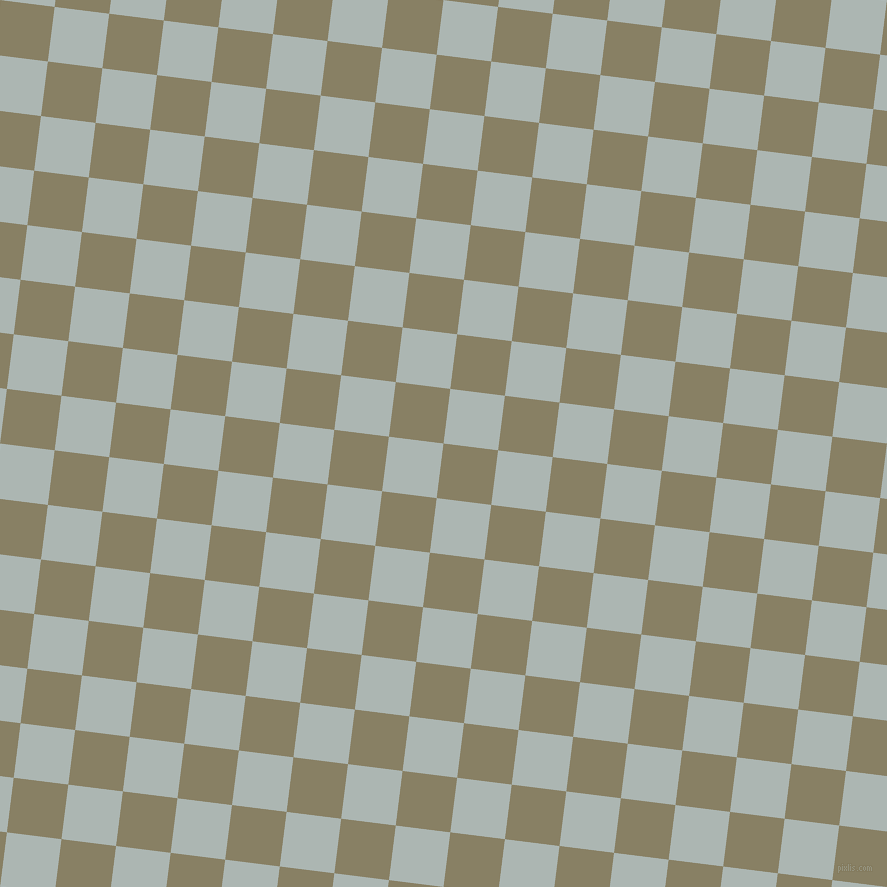83/173 degree angle diagonal checkered chequered squares checker pattern checkers background, 55 pixel squares size, , Olive Haze and Periglacial Blue checkers chequered checkered squares seamless tileable