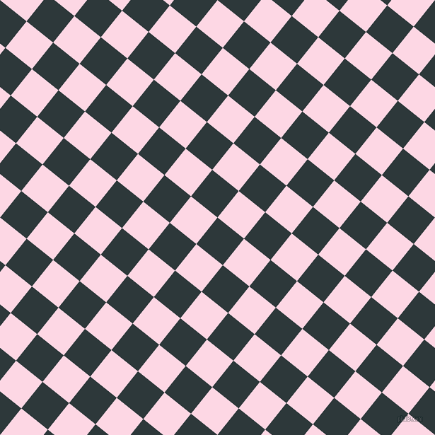 51/141 degree angle diagonal checkered chequered squares checker pattern checkers background, 48 pixel squares size, , Outer Space and Pig Pink checkers chequered checkered squares seamless tileable