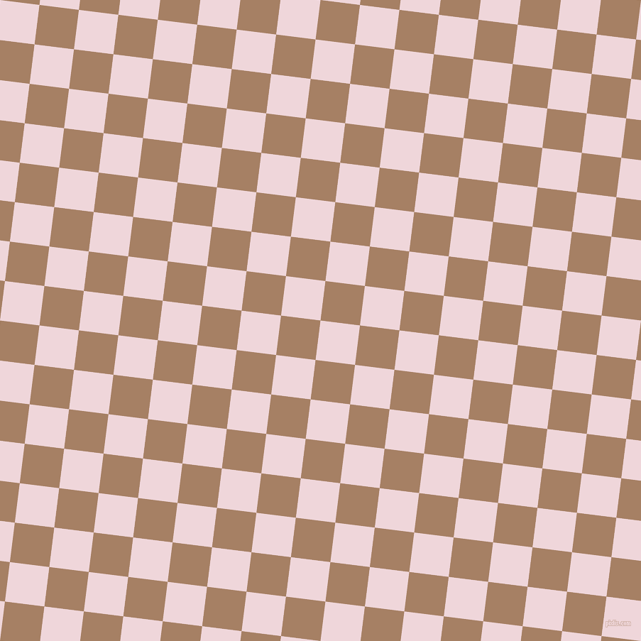 83/173 degree angle diagonal checkered chequered squares checker pattern checkers background, 56 pixel squares size, , Pale Rose and Medium Wood checkers chequered checkered squares seamless tileable