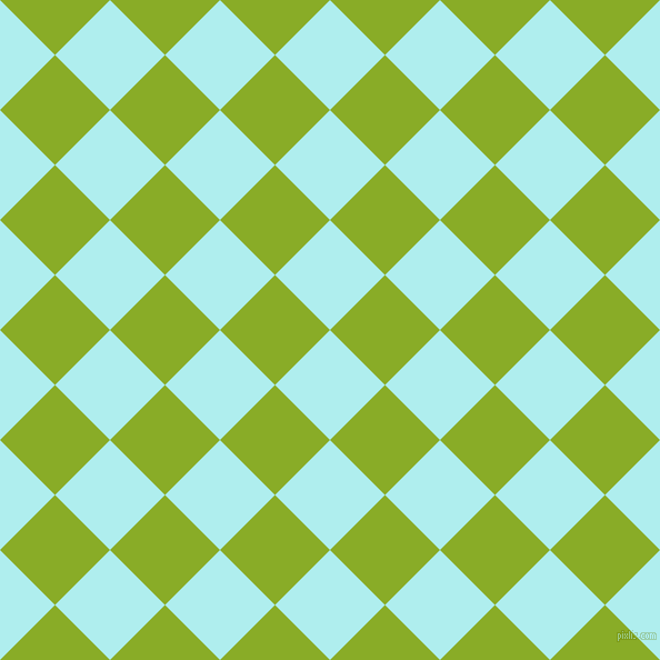 45/135 degree angle diagonal checkered chequered squares checker pattern checkers background, 70 pixel square size, , Pale Turquoise and Limerick checkers chequered checkered squares seamless tileable
