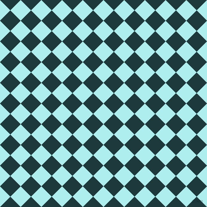 45/135 degree angle diagonal checkered chequered squares checker pattern checkers background, 49 pixel squares size, , Pale Turquoise and Nordic checkers chequered checkered squares seamless tileable