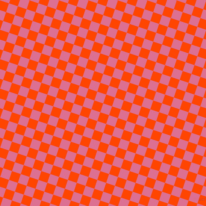72/162 degree angle diagonal checkered chequered squares checker pattern checkers background, 30 pixel squares size, , Pale Violet Red and Orange Red checkers chequered checkered squares seamless tileable