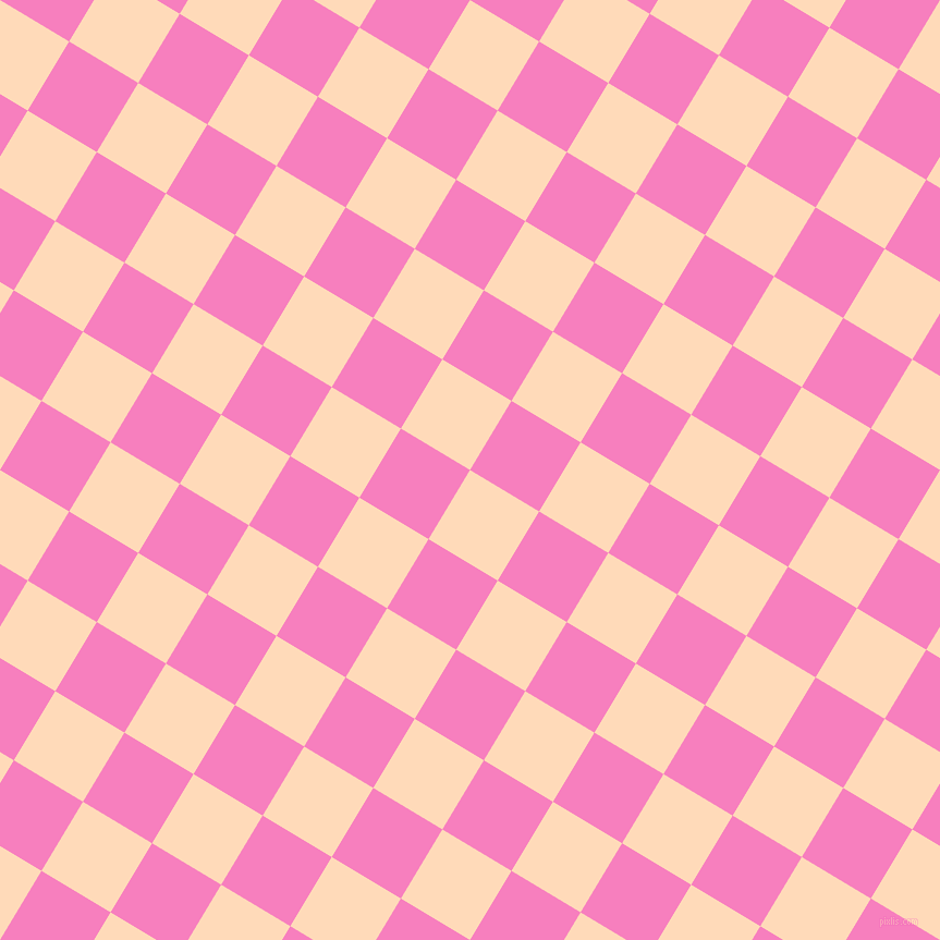 59/149 degree angle diagonal checkered chequered squares checker pattern checkers background, 74 pixel square size, , Peach Puff and Persian Pink checkers chequered checkered squares seamless tileable