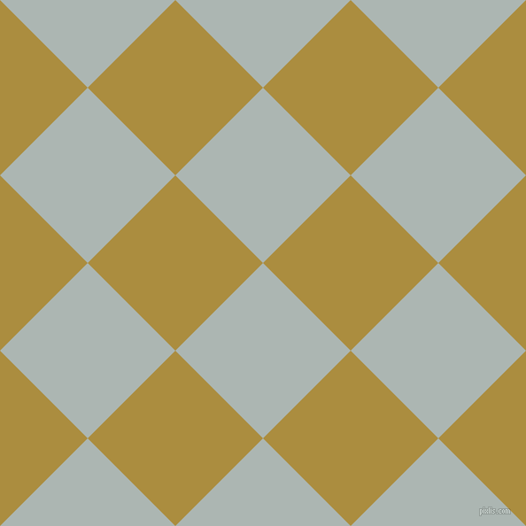 45/135 degree angle diagonal checkered chequered squares checker pattern checkers background, 140 pixel squares size, , Periglacial Blue and Luxor Gold checkers chequered checkered squares seamless tileable