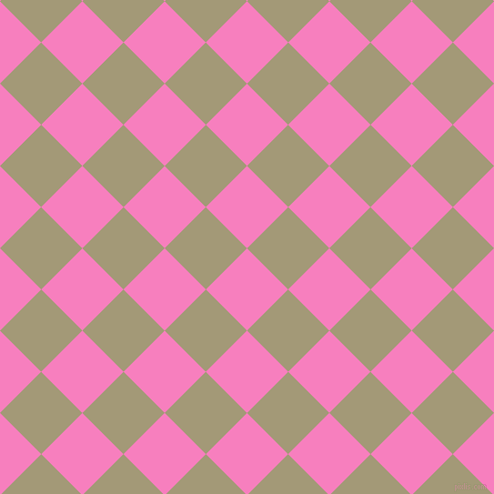 45/135 degree angle diagonal checkered chequered squares checker pattern checkers background, 64 pixel square size, , Persian Pink and Tallow checkers chequered checkered squares seamless tileable
