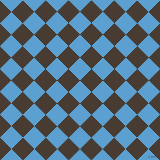 45/135 degree angle diagonal checkered chequered squares checker pattern checkers background, 55 pixel squares size, , Picton Blue and Taupe checkers chequered checkered squares seamless tileable
