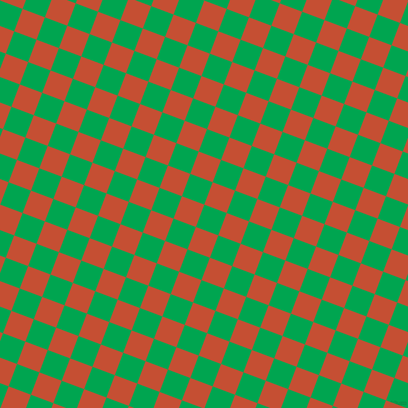 69/159 degree angle diagonal checkered chequered squares checker pattern checkers background, 49 pixel square size, , Pigment Green and Trinidad checkers chequered checkered squares seamless tileable
