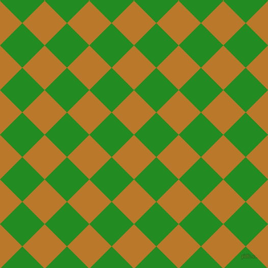 45/135 degree angle diagonal checkered chequered squares checker pattern checkers background, 62 pixel square size, Pirate Gold and Forest Green checkers chequered checkered squares seamless tileable