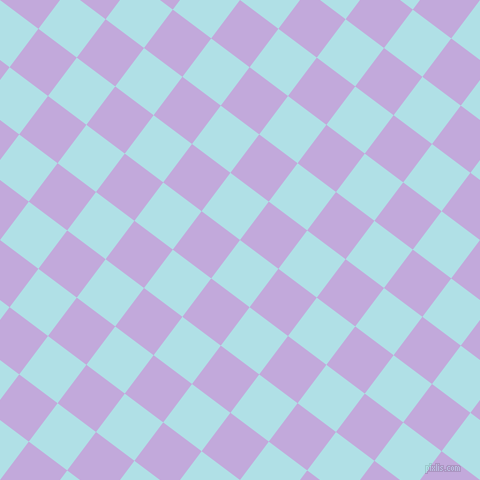 53/143 degree angle diagonal checkered chequered squares checker pattern checkers background, 48 pixel squares size, , Powder Blue and Perfume checkers chequered checkered squares seamless tileable