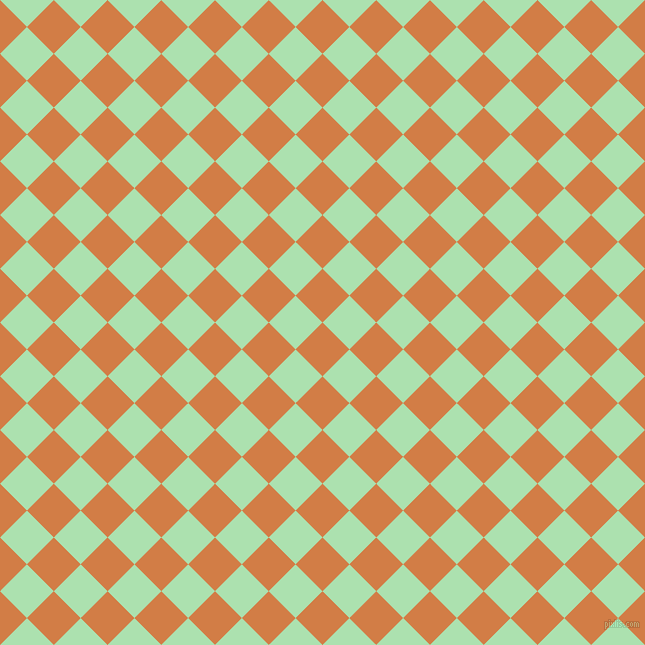 45/135 degree angle diagonal checkered chequered squares checker pattern checkers background, 38 pixel squares size, , Raw Sienna and Celadon checkers chequered checkered squares seamless tileable