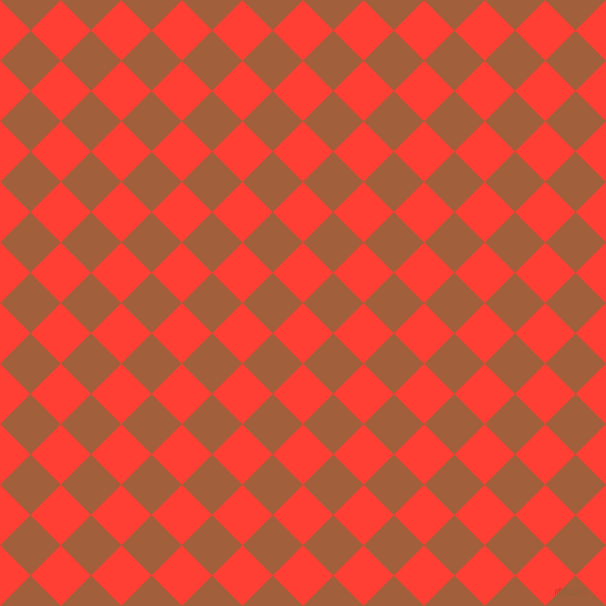 45/135 degree angle diagonal checkered chequered squares checker pattern checkers background, 47 pixel squares size, , Red Orange and Desert checkers chequered checkered squares seamless tileable