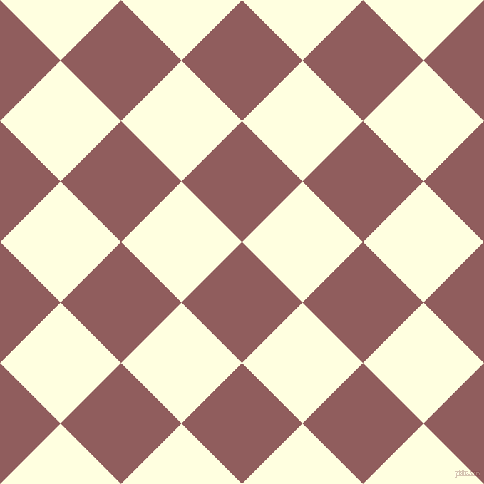 45/135 degree angle diagonal checkered chequered squares checker pattern checkers background, 120 pixel squares size, , Rose Taupe and Light Yellow checkers chequered checkered squares seamless tileable