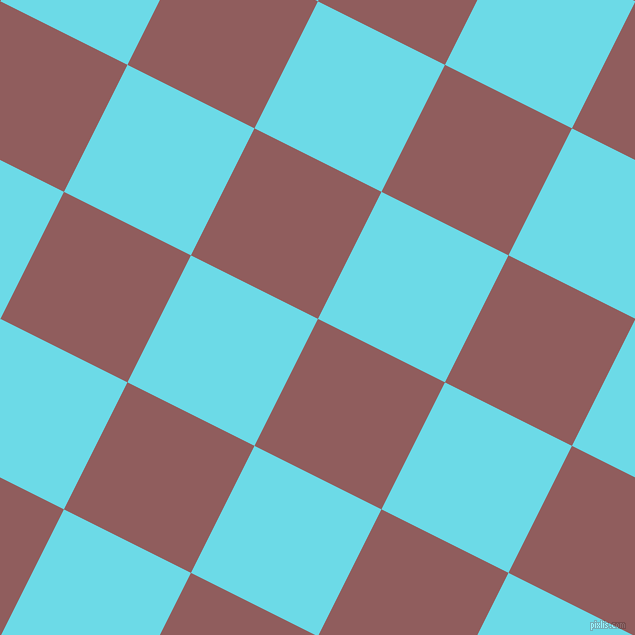63/153 degree angle diagonal checkered chequered squares checker pattern checkers background, 142 pixel square size, , Rose Taupe and Turquoise Blue checkers chequered checkered squares seamless tileable