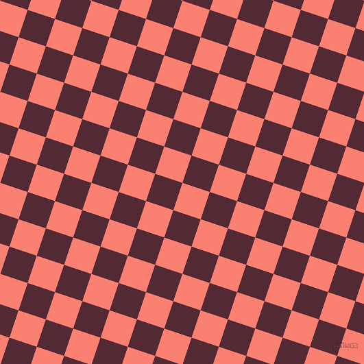72/162 degree angle diagonal checkered chequered squares checker pattern checkers background, 42 pixel square size, , Salmon and Black Rose checkers chequered checkered squares seamless tileable